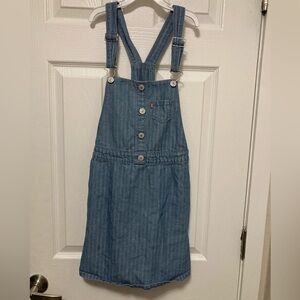 Levi’s Y2K 90’s Medium Wash Striped Denim Overall Jumper Dress #IH